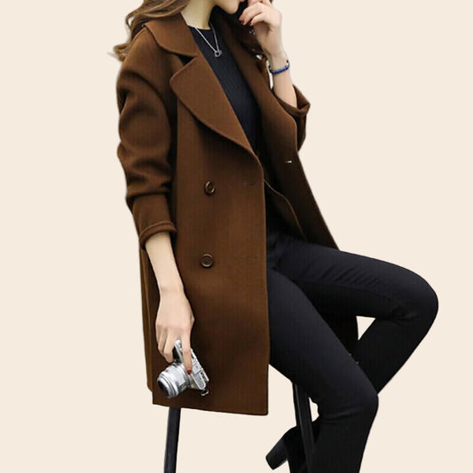 Senna™  | Elegante mantel met dubbele knoopsluiting