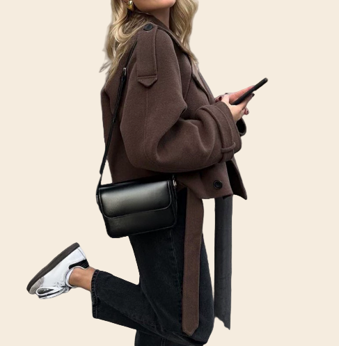 Layla | Cropped Winterjas – Diepbruin