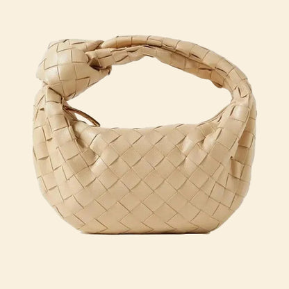 Gina| Geweven mini-schoudertas met knoopdetail