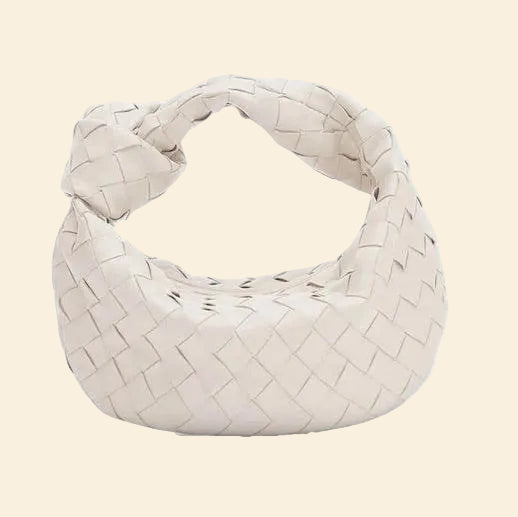 Gina| Geweven mini-schoudertas met knoopdetail