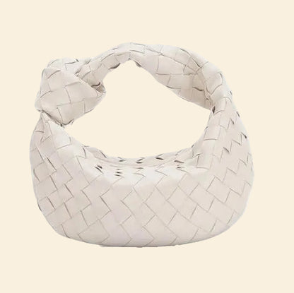 Gina| Geweven mini-schoudertas met knoopdetail