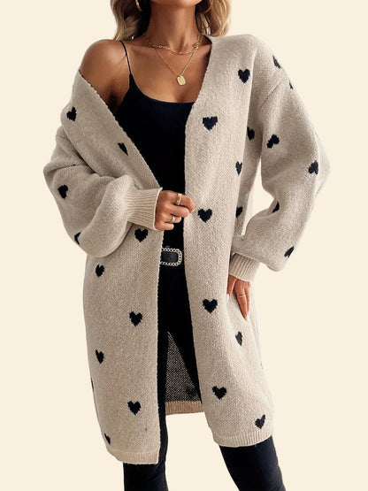 Mira | Gebreide vest met hartjes