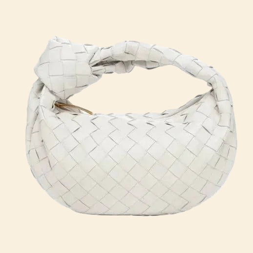 Gina| Geweven mini-schoudertas met knoopdetail