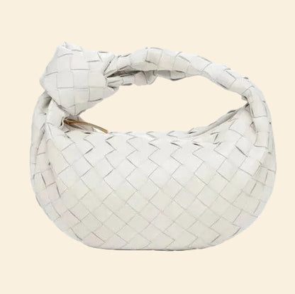 Gina| Geweven mini-schoudertas met knoopdetail